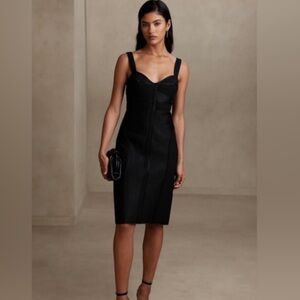 Banana Republic Clover Bodycon Black Ceci Bustier Bandage Midi Formal Dress